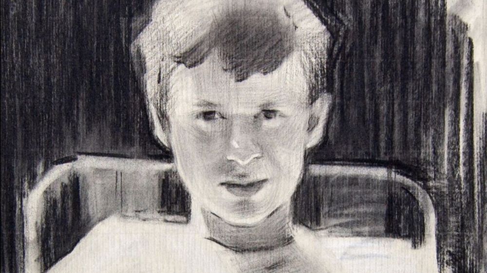 Lee Boxell w rysunku artystki Amy Florence Moseley Ten portret Peter Boxell powiesił w pokoju jego syna 