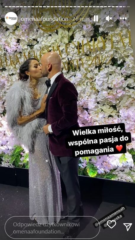 Omenaa Mensah i Rafał Brzoska na gali Omenaa Foundation