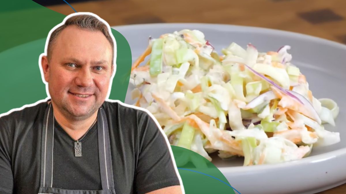 Strzelczyk robi surówkę z pora w lżejszym wydaniu