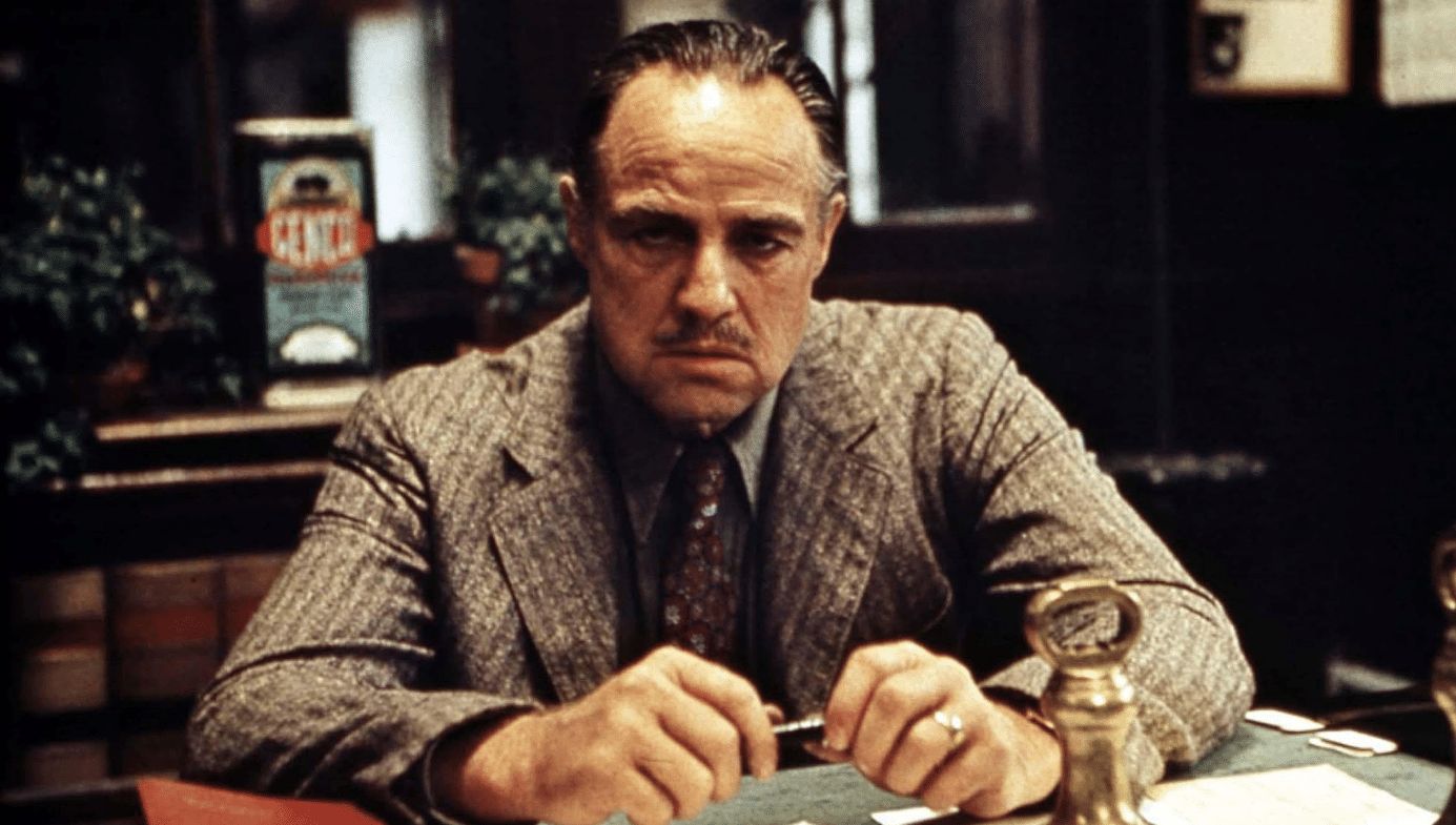 Marlon Brando w filmie "Ojciec Chrzestny"