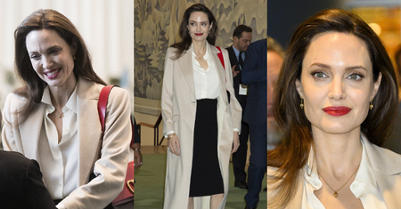 Dobroduszna Angelina Jolie walczy o pokój w klasycznej stylizacji