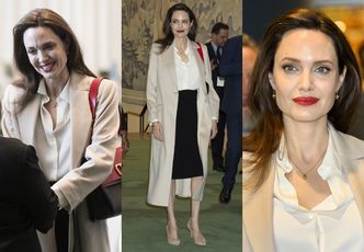 Dobroduszna Angelina Jolie walczy o pokój w klasycznej stylizacji