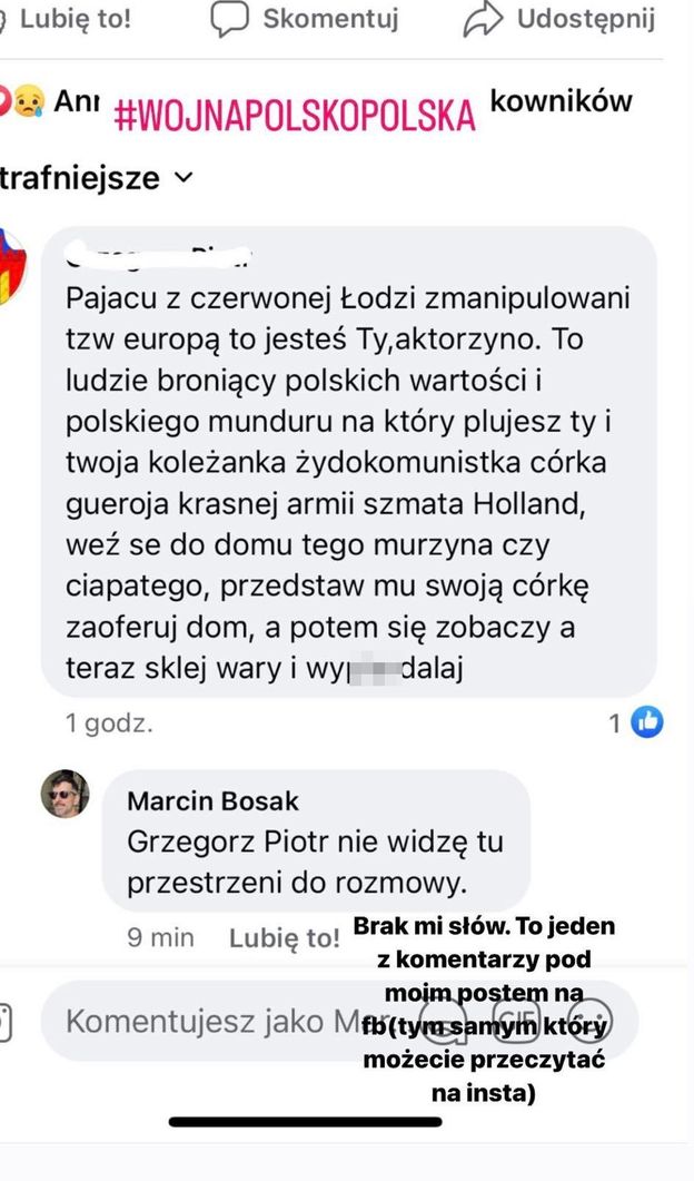 Marcin Bosak relacjonuje protest przed seansem "Zielonej Granicy": "Biedni, wystraszeni, ZMANIPULOWANI LUDZIE"