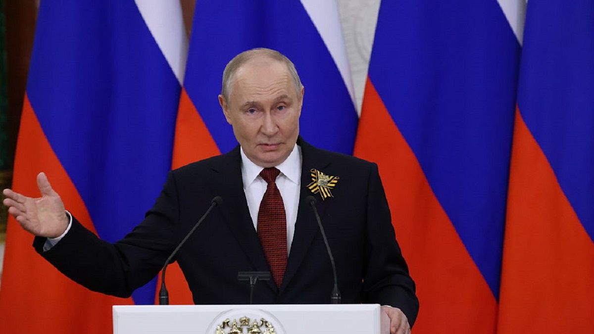 Russians Celebrate Victory Day In Moscow
MOSCOW, RUSSIA - MAY 9: Russian President Vladimir Putin speaks during his press conference at the Grand Kremlin Palace after the Victory Day parade, on May 9, 2026 in Moscow, Russia. Victory Day is commemorated in Russia annually on May 9th with an impressive military parade through Red Square, to mark the end of the Second World War. (Photo by Contributor/Getty Images)
Contributor