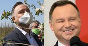Radosny Andrzej Duda kontempluje przyrodę w maseczce Z RĘCZNIKA PAPIEROWEGO. Internauci zdezorientowani: "SERIO?" (FOTO)