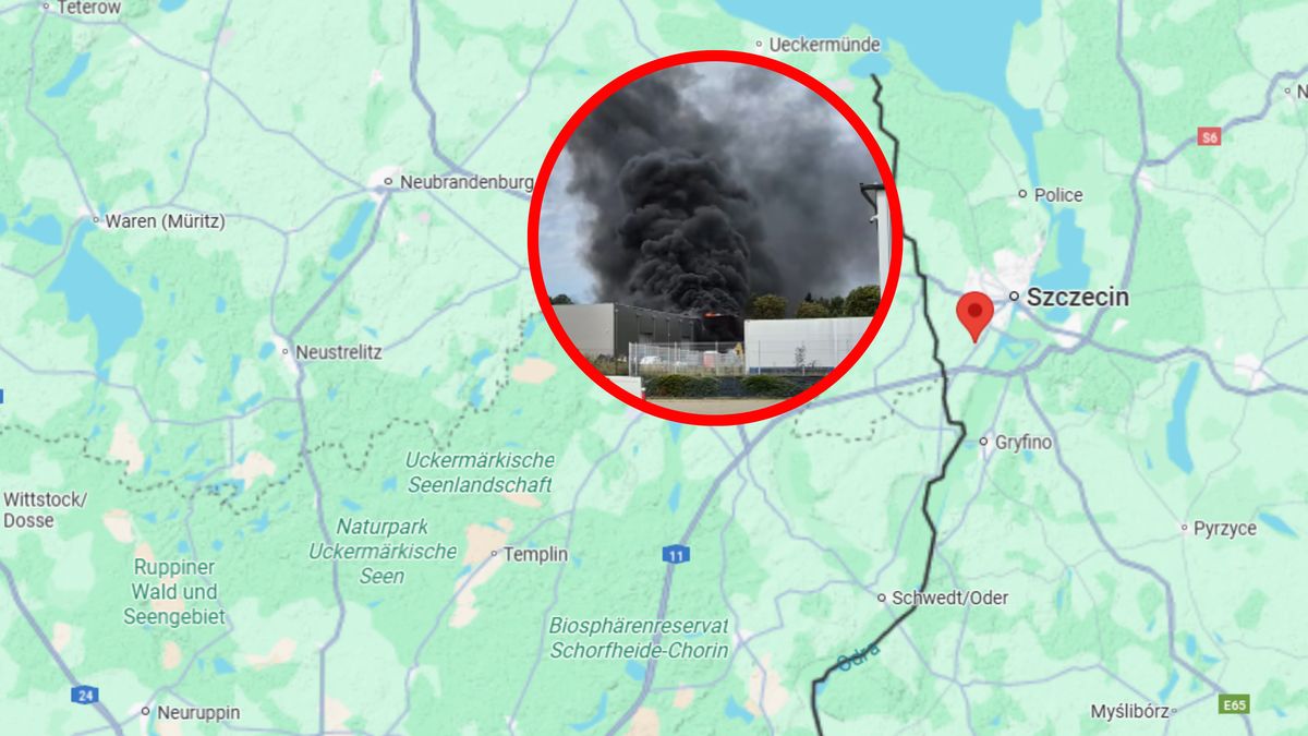 Pożar hali magazynowej pod Szczecinem