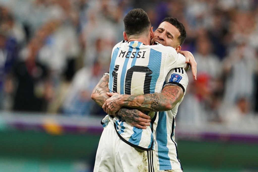 In the photo: Nicolas Otamendi and Lionel Messi