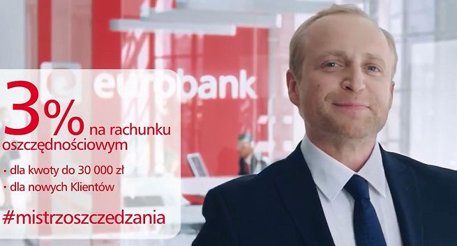 Piotr Adamczyk z mistrzami oszczędzania reklamuje rachunek Ekstra Zysk w eurobanku (wideo)