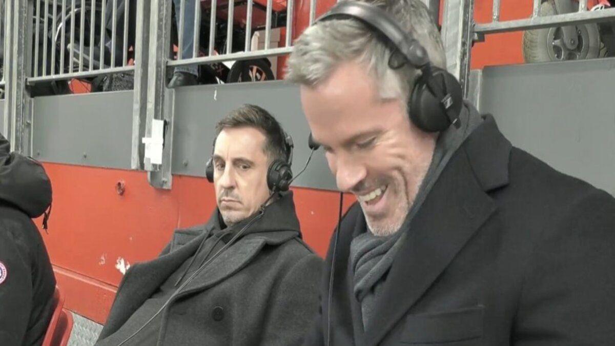 Jamie Carragher i Gary Neville komentowali mecz