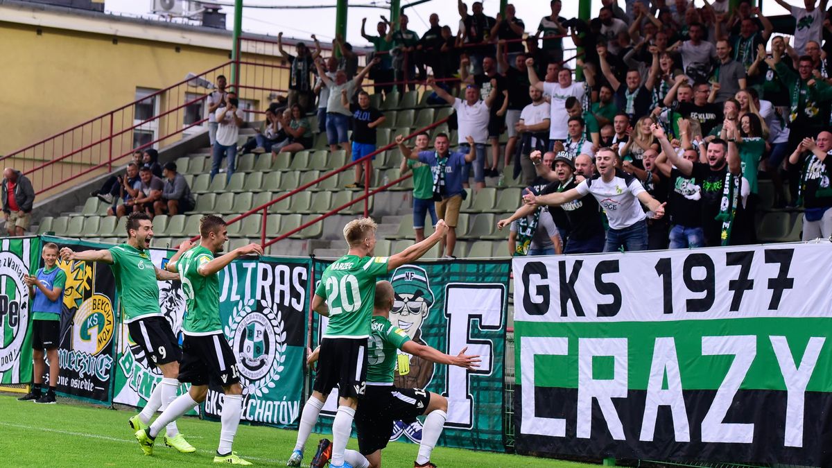 Na zdjęciu radość piłkarzy GKS-u Bełchatów
