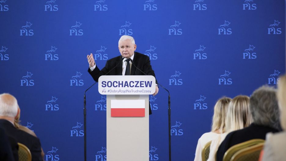 Jarosław Kaczyński podczas spotkania z mieszkańcami Sochaczewa
