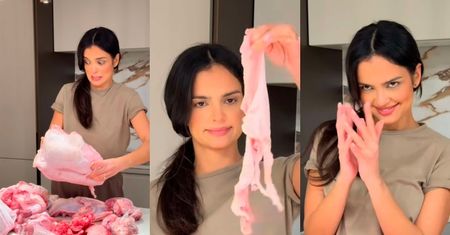Klaudia El Dursi stroi miny, oporządzając indyka. Skonsternowani fani dopytują: "Jaki był cel tego filmu?"