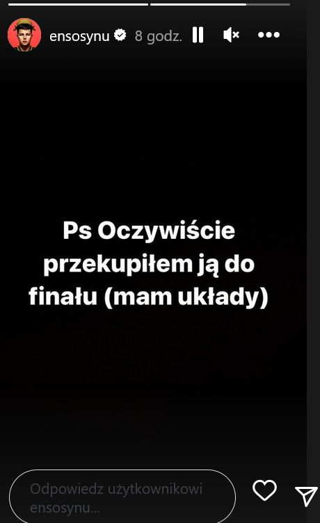 Sarkastyczny komentarz Allana po awansie Blanki do finału