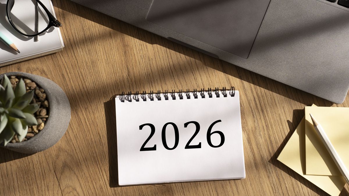 Note pad with text 2026 on wooden work desk. Planning resolutions for New Year 2026. Laptop, eyeglasses, pen.
Note pad with text 2026 on wooden work desk. Planning resolutions for New Year 2026. Laptop, eyeglasses, pen.
Anna Blazhuk