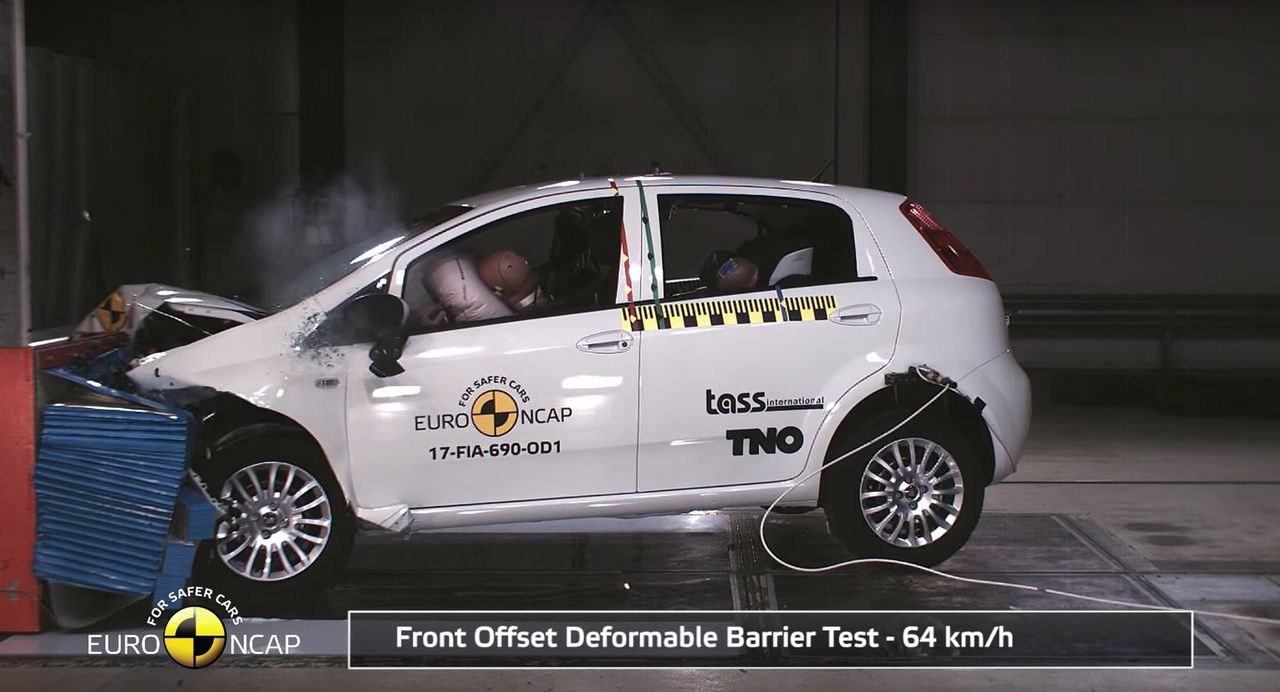 Fiat Punto ponownie poddany testom Euro NCAP. Wyniki przerażają