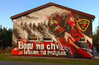 Strażacy z Elgiszewa w gminie Ciechocin mają mural. Powstał na ścianie remizy