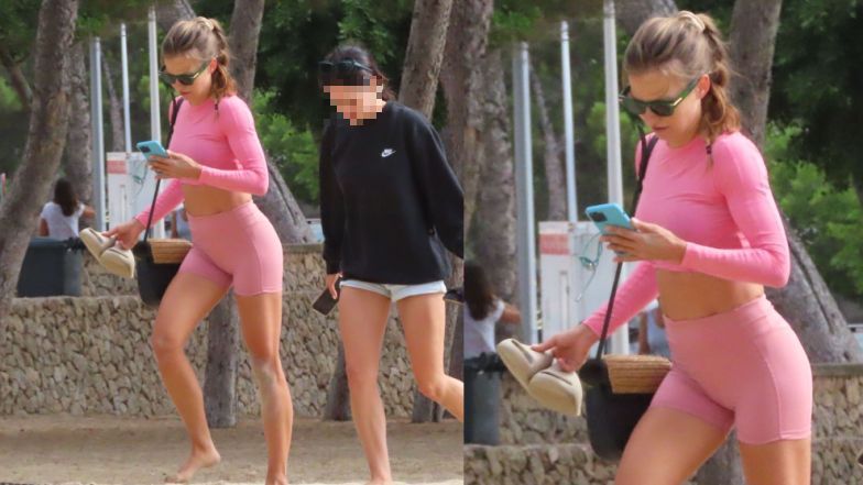 Anna Lewandowska pręży się na piasku Majorki