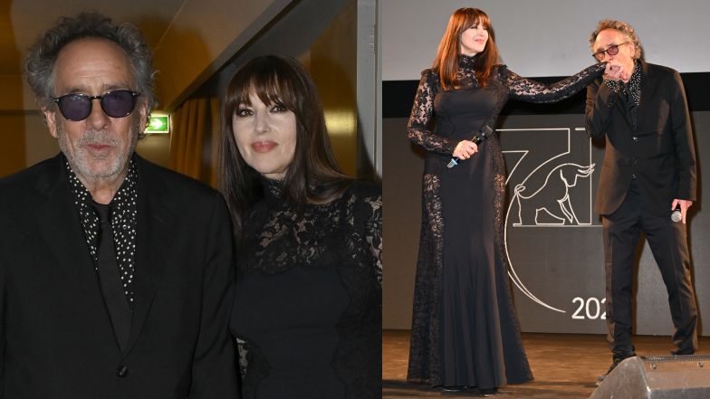 Monica Bellucci i Tim Burton na festiwalu filmowym