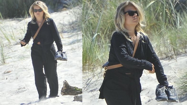 Marta Manowska śpi na plaży