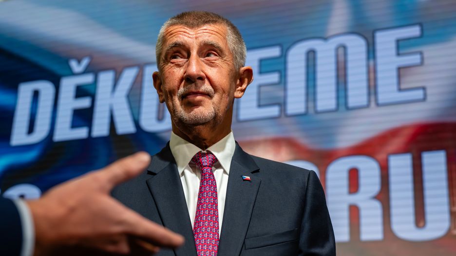 PRAGUE, CZECH REPUBLIC - 2025/10/04: Andrej Babis, former Czech prime minister and leader of ANO party seen at the election headquarter of ANO party after the Czech parliament elections. ANO party led by Andrej Babis won Czech parliament elections and gained 80 members of parliament, followed by coalition SPOLU led by current Czech prime minister Petr Fiala, which gained 52 members of parliament. As per elections results ANO party should be entrusted with forming a new Czech government. (Photo by Tomas Tkacik/SOPA Images/LightRocket via Getty Images)
