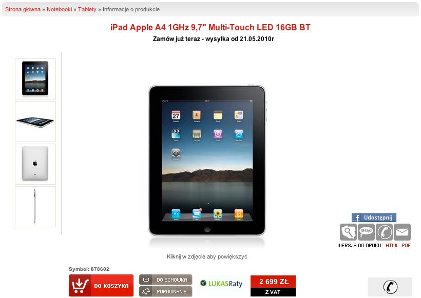 iPad od 21 maja w Polsce...w sklepach Vobis
