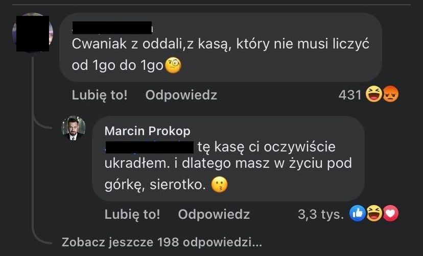 Marcin Prokop GASI internautę, który nazwał go CWANIAKIEM Z KASĄ