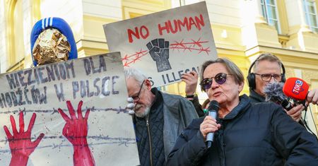Protest przed kancelarią Tuska. Mocne słowa Agnieszki Holland
