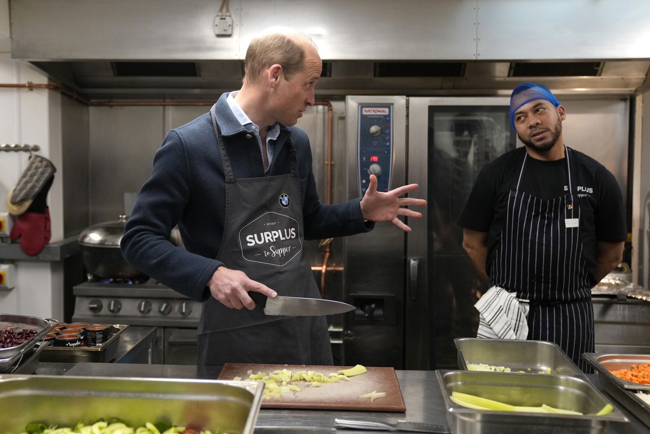 Prince William during a meeting with volunteers