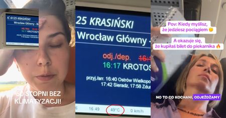 Influencerki pomstują na opóźnienia pociągów i jazdę w NIEMAL 50 STOPNIACH: "Kupiłam bilet do piekarnika"