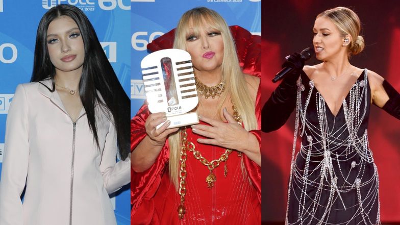 Gwiazdy wdzięczą się na finałowym koncercie w Opolu: Lateksowa Maryla Rodowicz, Katarzyna Cerekwicka w łańcuszkach... (ZDJĘCIA)