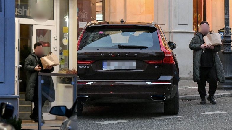 Małgorzata Foremniak załatwia sprawunki i wsiada do samochodu partnera