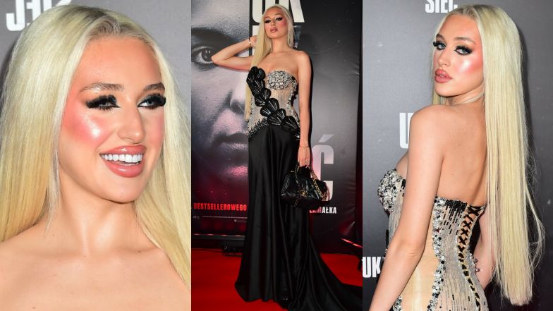 Caroline Derpienski na premierze filmu "Ukryta sieć"