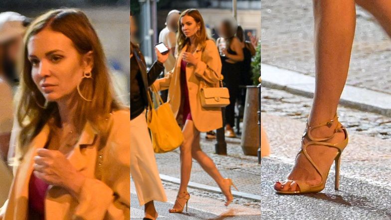 Anna Wendzikowska bawi się z przyjaciółkami na Placu Zbawiciela