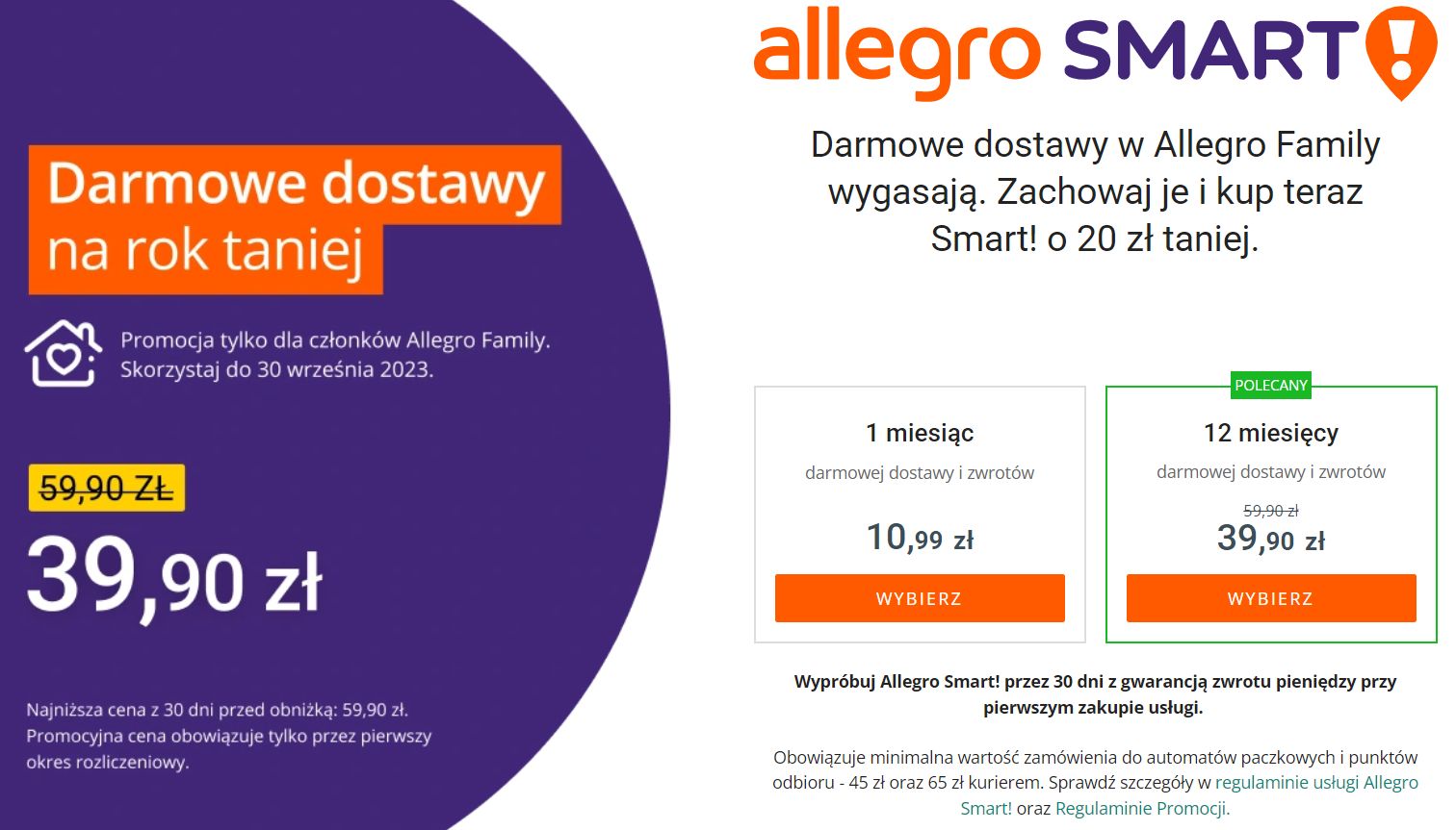 Allegro Smart! promocja dla Allegro Family