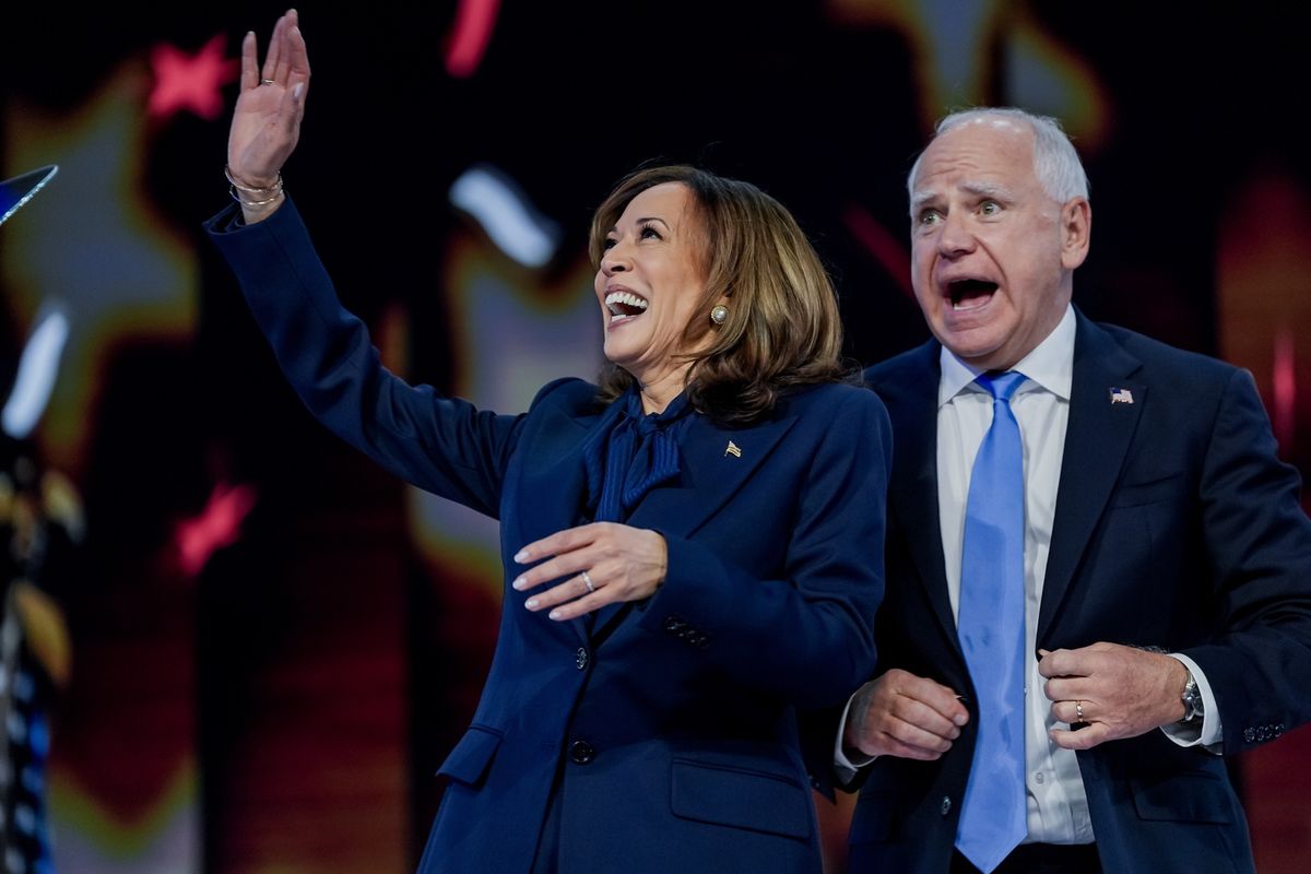 Kamala Harris i kandydat na wiceprezydenta Tim Walz