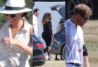 Roześmiana księżna Meghan i Serena Williams z mężem kibicują Harry'emu na meczu polo (ZDJĘCIA)