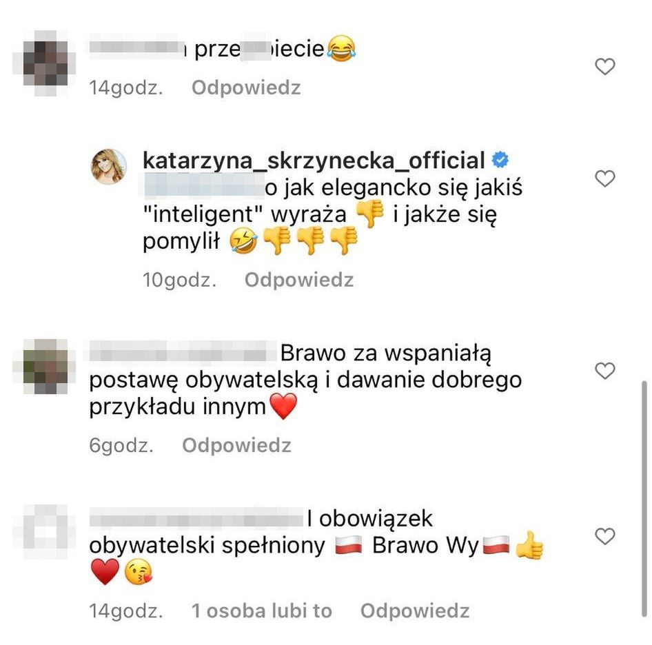 Dyskusja pod postem Katarzyny skrzyneckiej 