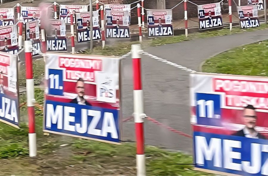 Lukasz Mejza's illegal election posters. Zielona-Góra authorities in action