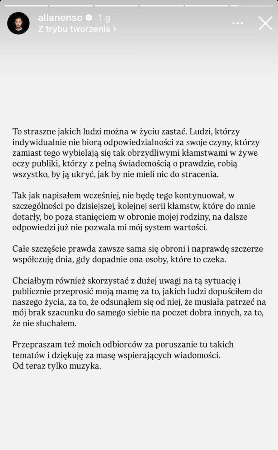 Syn Górniak wydał oświadczenie 