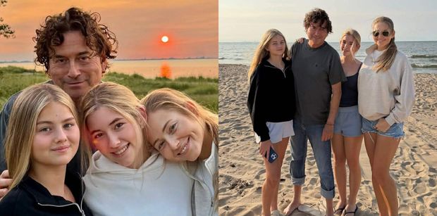 Piotr Rubik chwali się swoją rodziną na plaży w Chicago. Agata zapozowała u boku córek. Wyglądają JAK SIOSTRY? (FOTO)