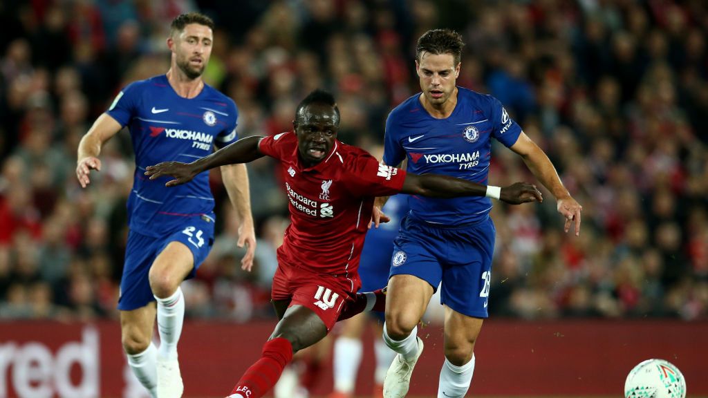 Getty Images / Jan Kruger / Na zdjęciu: Cesar Azpilicueta, Sadio Mane i Gary Cahill