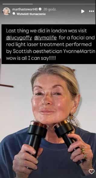 Martha Stewart chwali zabieg na Instagramie
