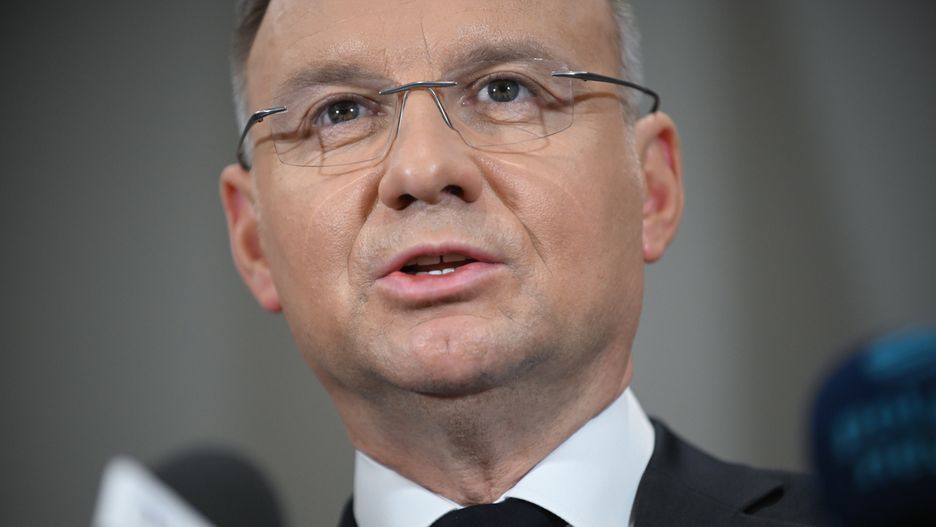 Yeraskh, Armenia, 27.11.2024. Prezydent RP Andrzej Duda podczas wypowiedzi dla mediów w Yeraskh, 27 bm. Polska para prezydencka przebywa z wizytą w Armenii. (aldg) PAP/Marcin Obara