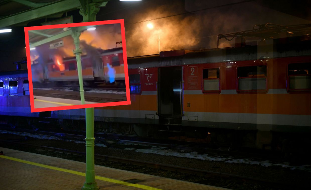 Pożar na dworcu w Nowym Sączu. Zapalił się wagon pasażerski
