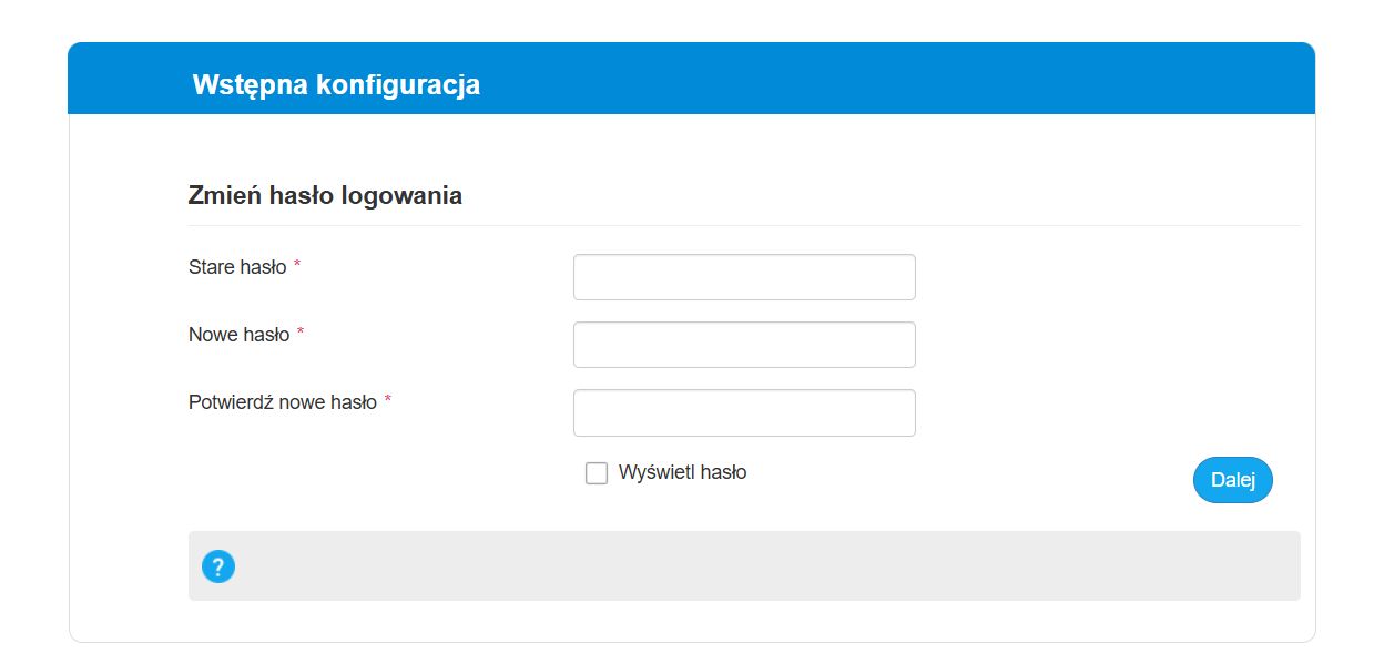 Wstępna konfiguracja ZTE