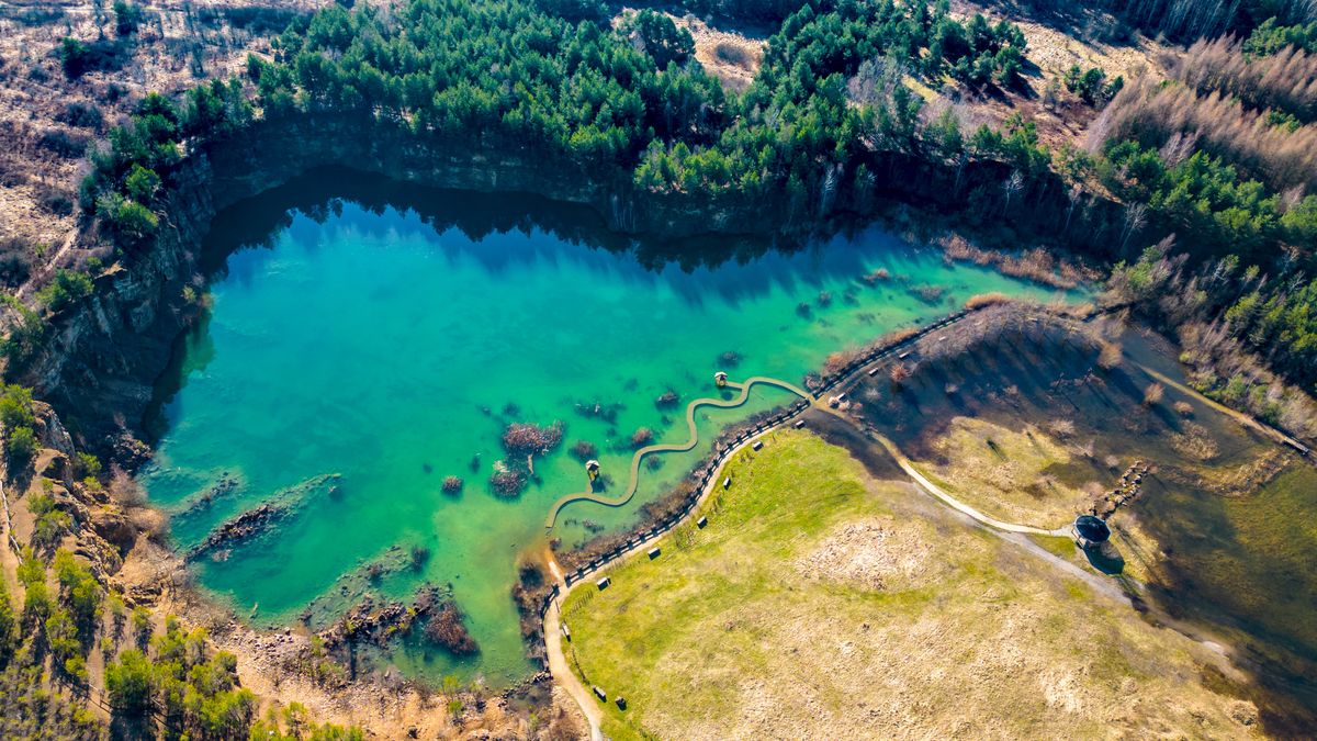 Arboretum Park Gródek z lotu ptaka