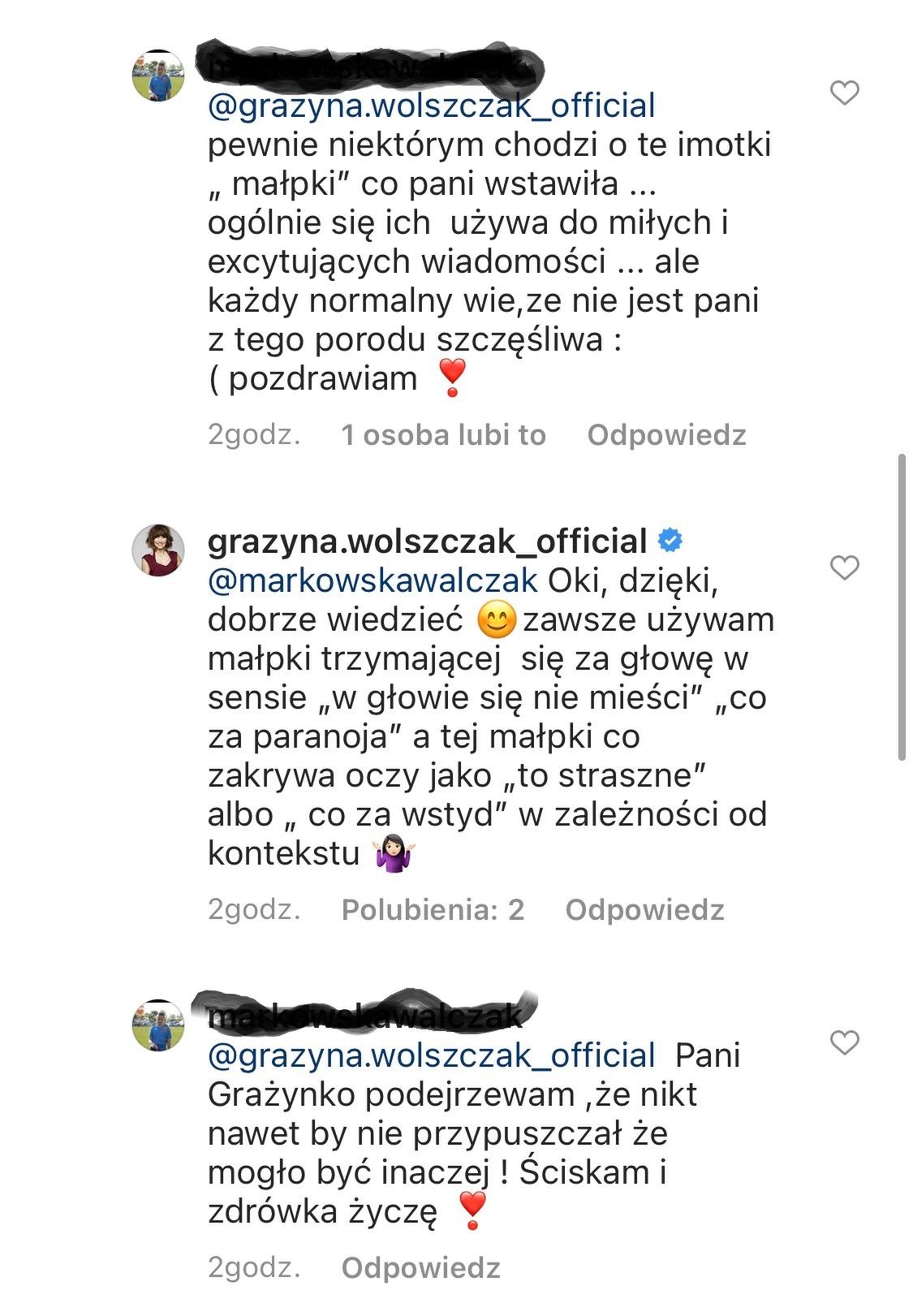 komentarz Grażyny Wolszczak po postem