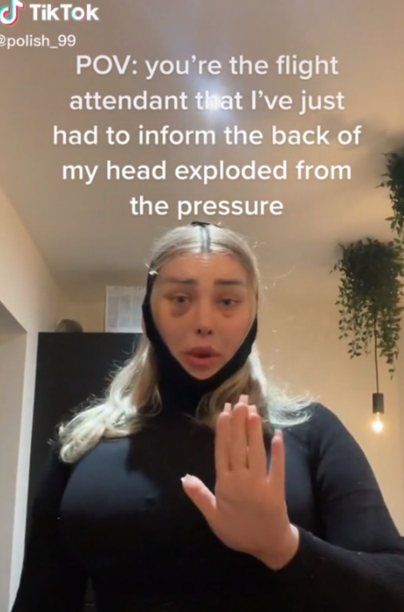 Tiktokerka wspomina dramat podczas lotu samolotem po zabiegach
