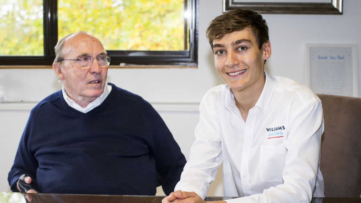 Frank Williams i George Russell (po prawej)