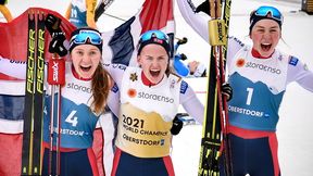 Oberstdorf 2021: kobiety po raz 1. rywalizowały o medale MŚ w kombinacji. 3 Norweżki na podium, siostry z medalami